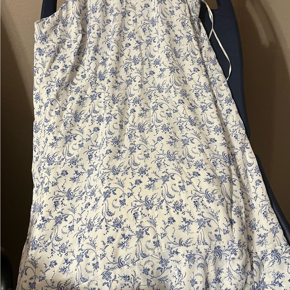 CeCe tiny strap Floral Blue and White Dress